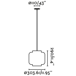 TUPAI Lampe suspension noire/rotin