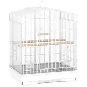 Cage oiseaux portable grande porte 5 trappes nourrissage + accessoires