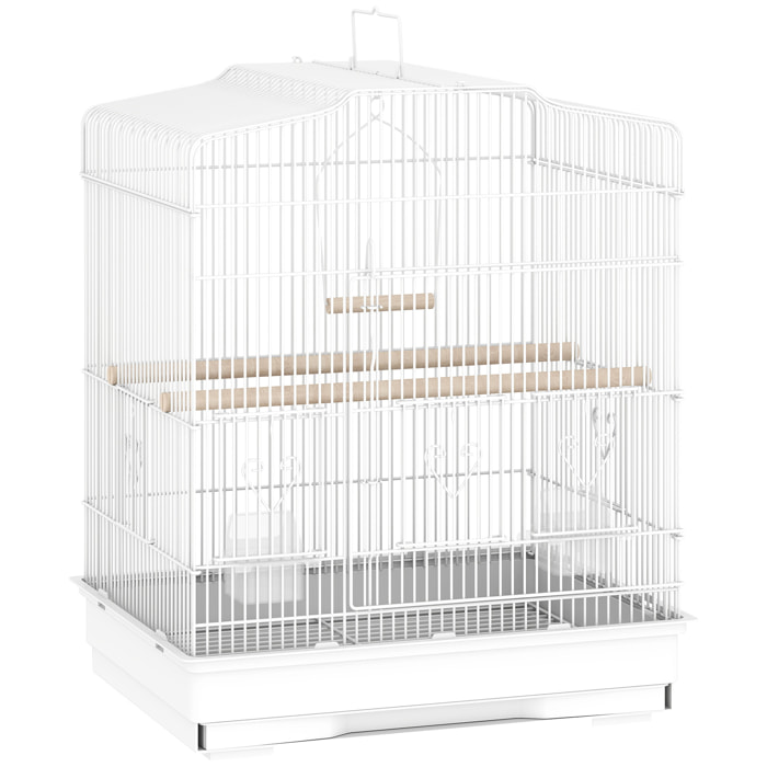 Cage oiseaux portable grande porte 5 trappes nourrissage + accessoires
