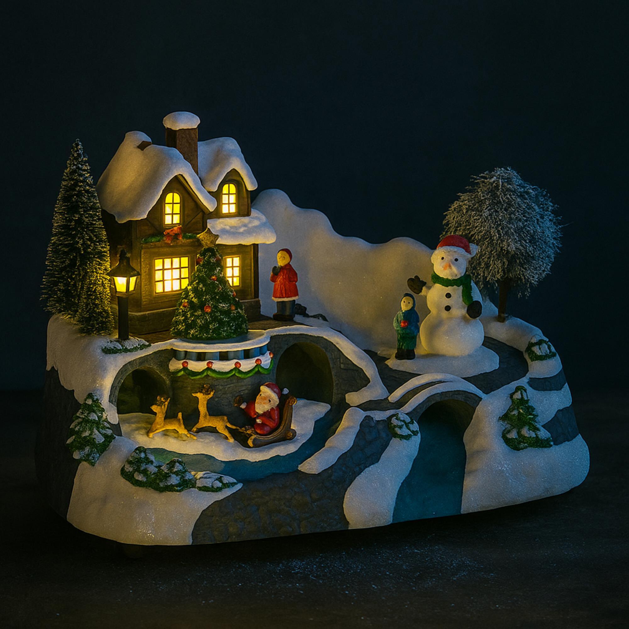 Well home - casa de luces de pueblo navideño