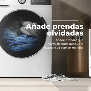 EVVO Lavadora 12 kg carga frontal Nova 12, 1350 rpm, Clase energética A, Motor Inverter, tambor diamante ePROTECT, 14 programas, Función vapor Steam Wash, Smart LOAD, Lavado Rápido 15', Inicio diferido, Inox