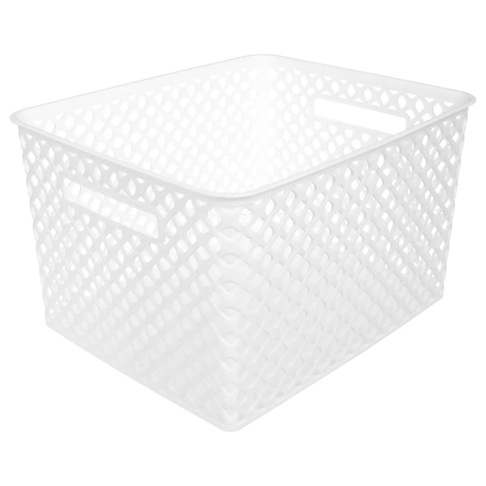 Panier en plastique 19L "Folk" blanc