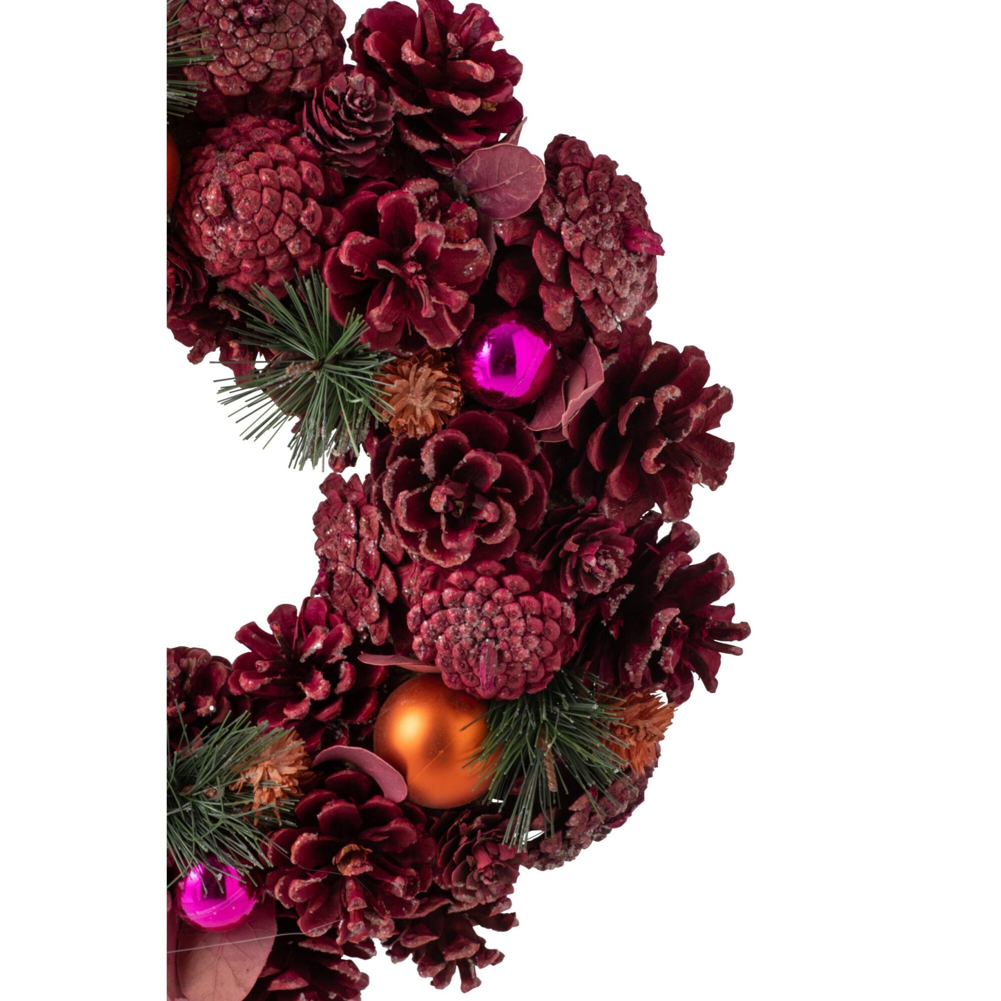 J-Line couronne pomme de pin - rose foncé/orange