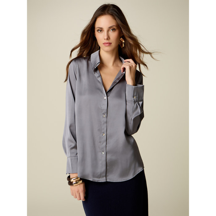 Oltre - Camicia in raso - Grigio