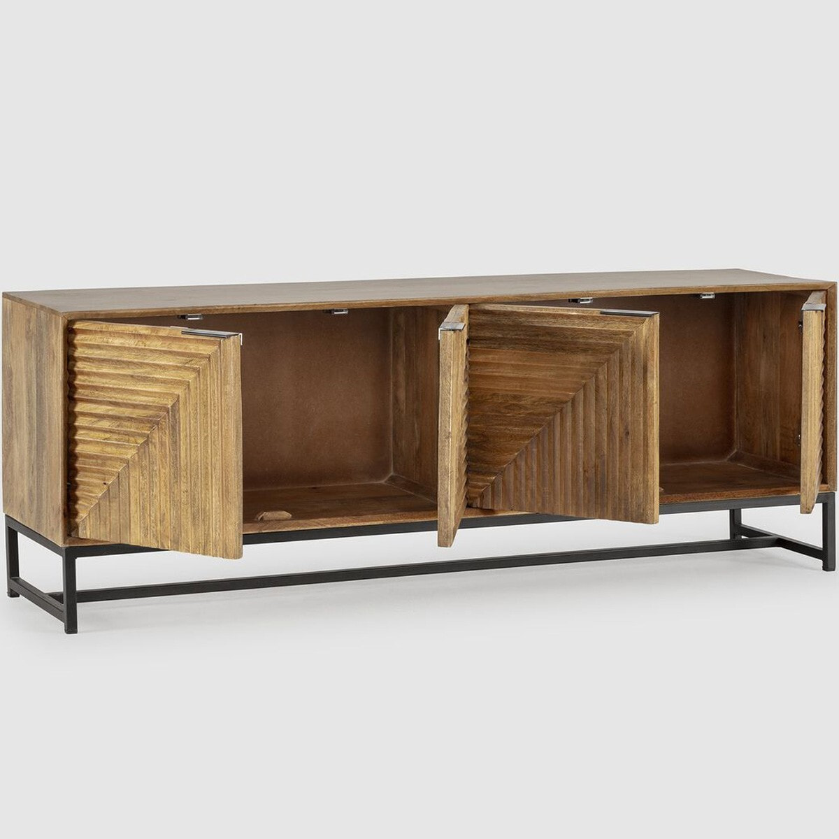 Meuble Tv 4 portes en bois de manguier - TAO