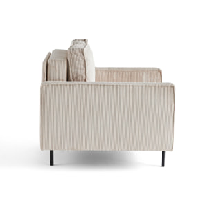 Charlie - fauteuil - pieds hauts - en velours côtelé - Beige