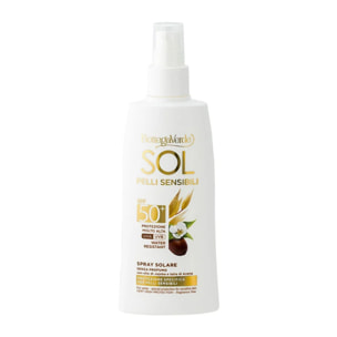 SOL pieles sensibles - Leche solar - protección específica para pieles sensibles - con aceite de Jojoba y leche de Avena - protección muy alta SPF50+ (200 ml) - resistente al agua