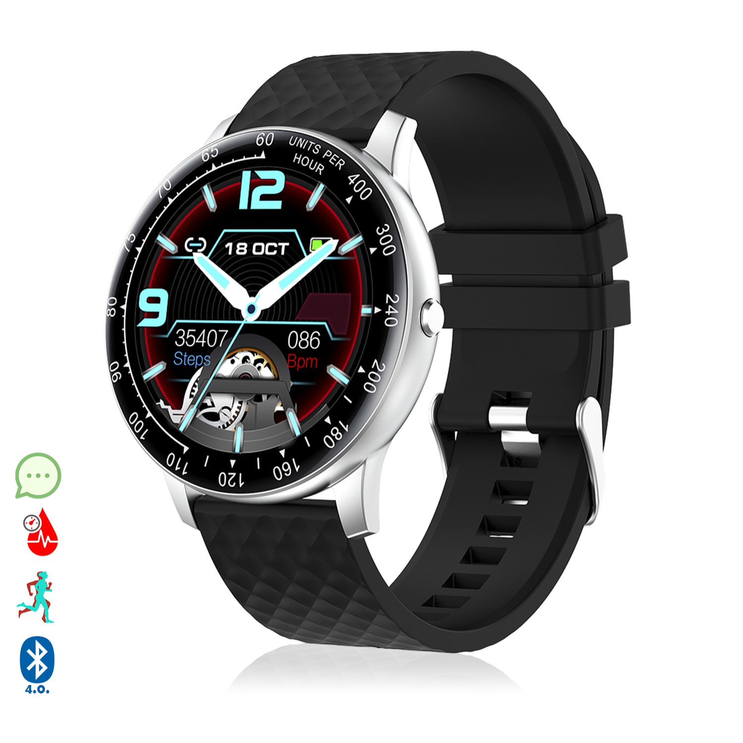 Brazalete inteligente H30 multideportivo con monitor cardiaco, dial personalizable