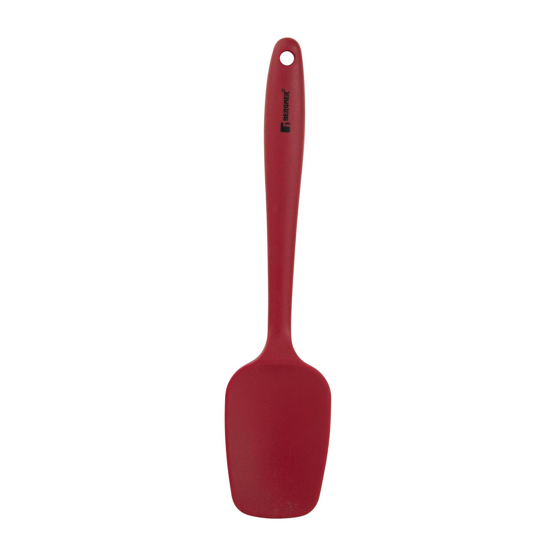 Set 3pzs Utensilios Cocina: 1 Pincel (26,3 x 4,1 Cm) + 1 Cuchara (27 x 5,5 Cm) + 1 Espátula (27 x 5,5 Cm) Silicona Maroon Bergner