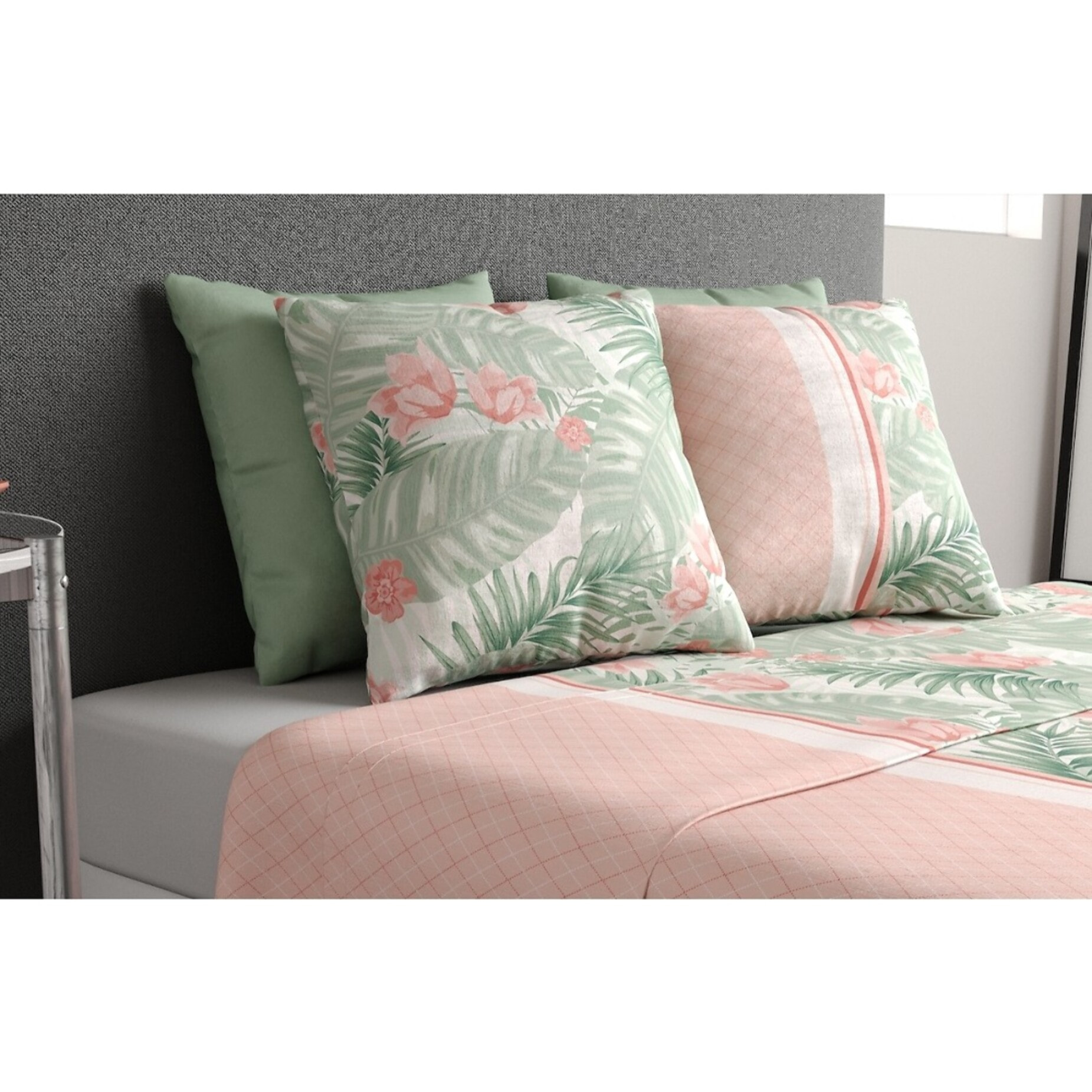 Parure De Drap 3pcs avec Drap Housse 90x190cm 100% Coton 57fils Bora