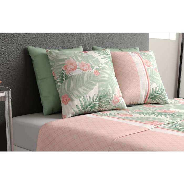 Parure De Drap 3pcs avec Drap Housse 90x190cm 100% Coton 57fils Bora