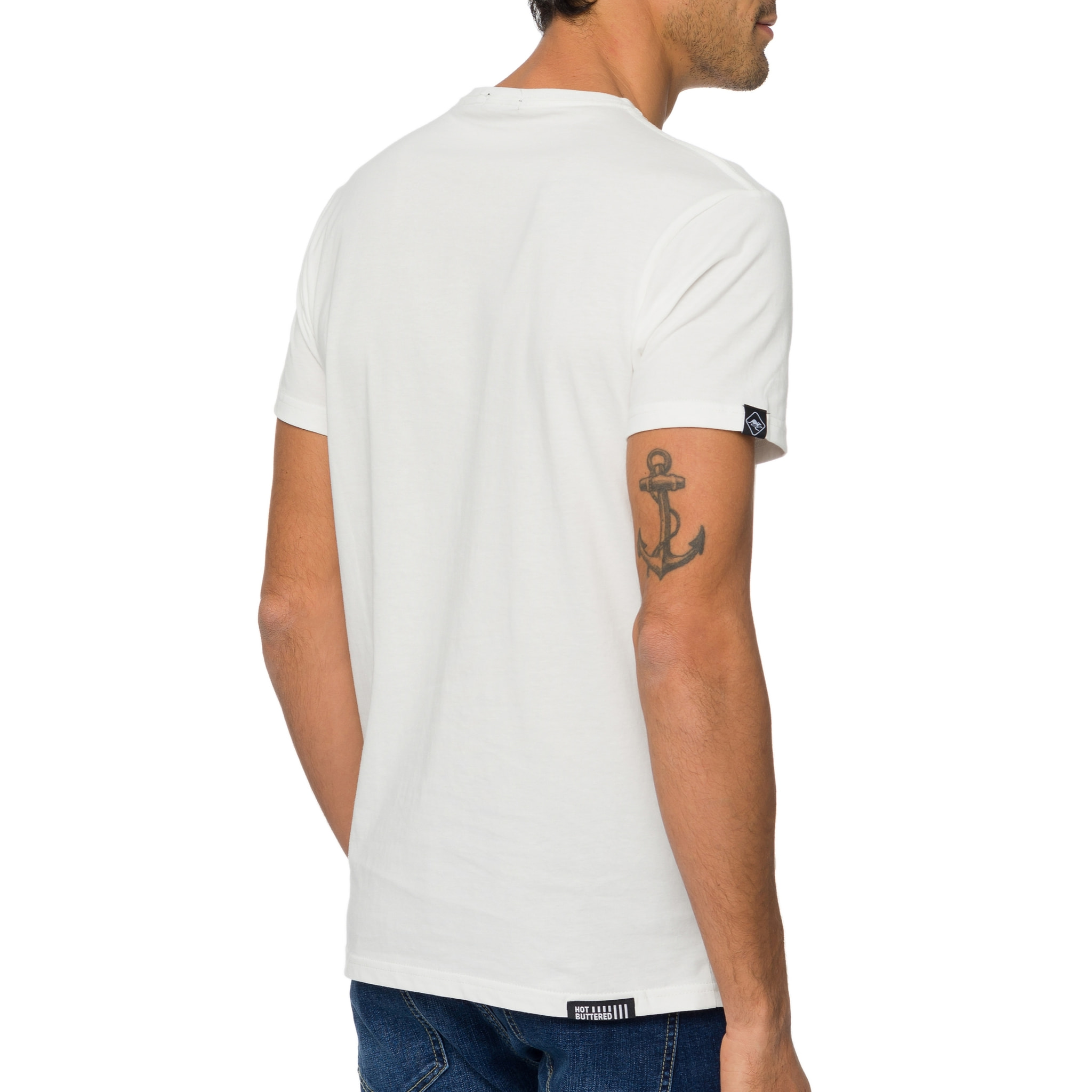 T-shirt in cotone 150 gr Hot Buttered Twister Colore Bianco.