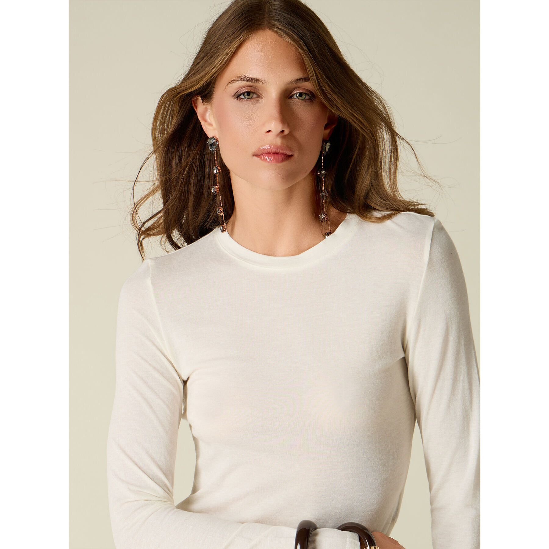 Oltre - T-shirt misto cashmere - Bianco