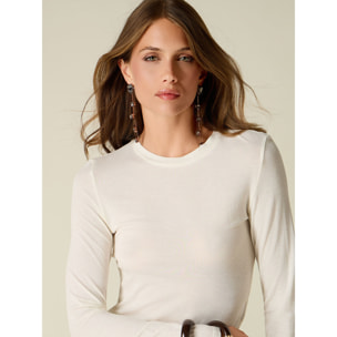 Oltre - T-shirt misto cashmere - Bianco