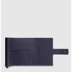 Piquadro Portacarte automatico in metallo, schermato con protezione RFID