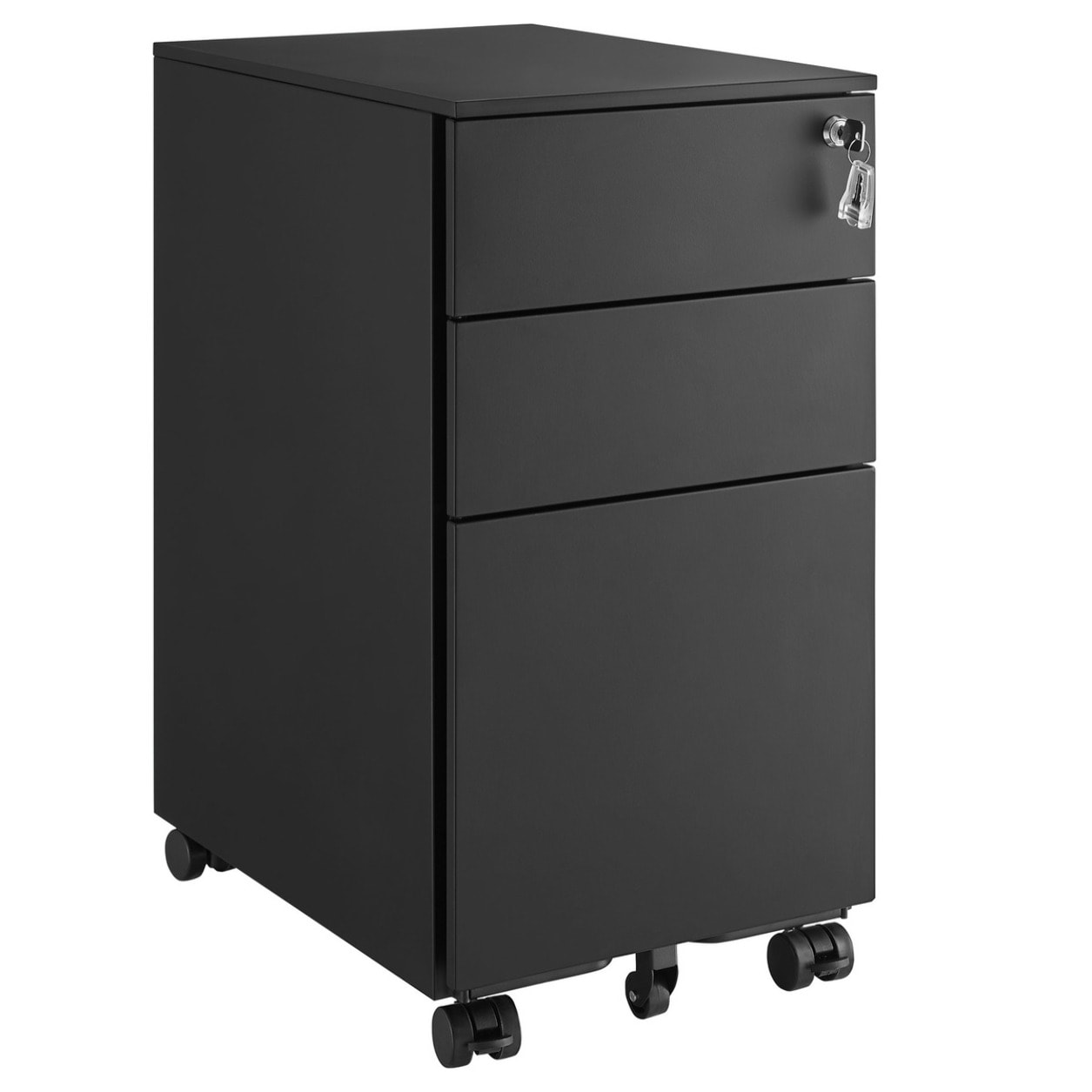 Cassettiera da ufficio professionale in acciaio con ruote