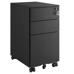 Cassettiera da ufficio professionale in acciaio con ruote