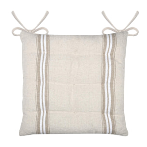 Galette de chaise  -  - Effet tapissier d'antan - Blanc