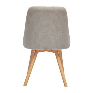Chaises scandinaves en tissu chenille beige et bois clair (lot de 2) HASTA