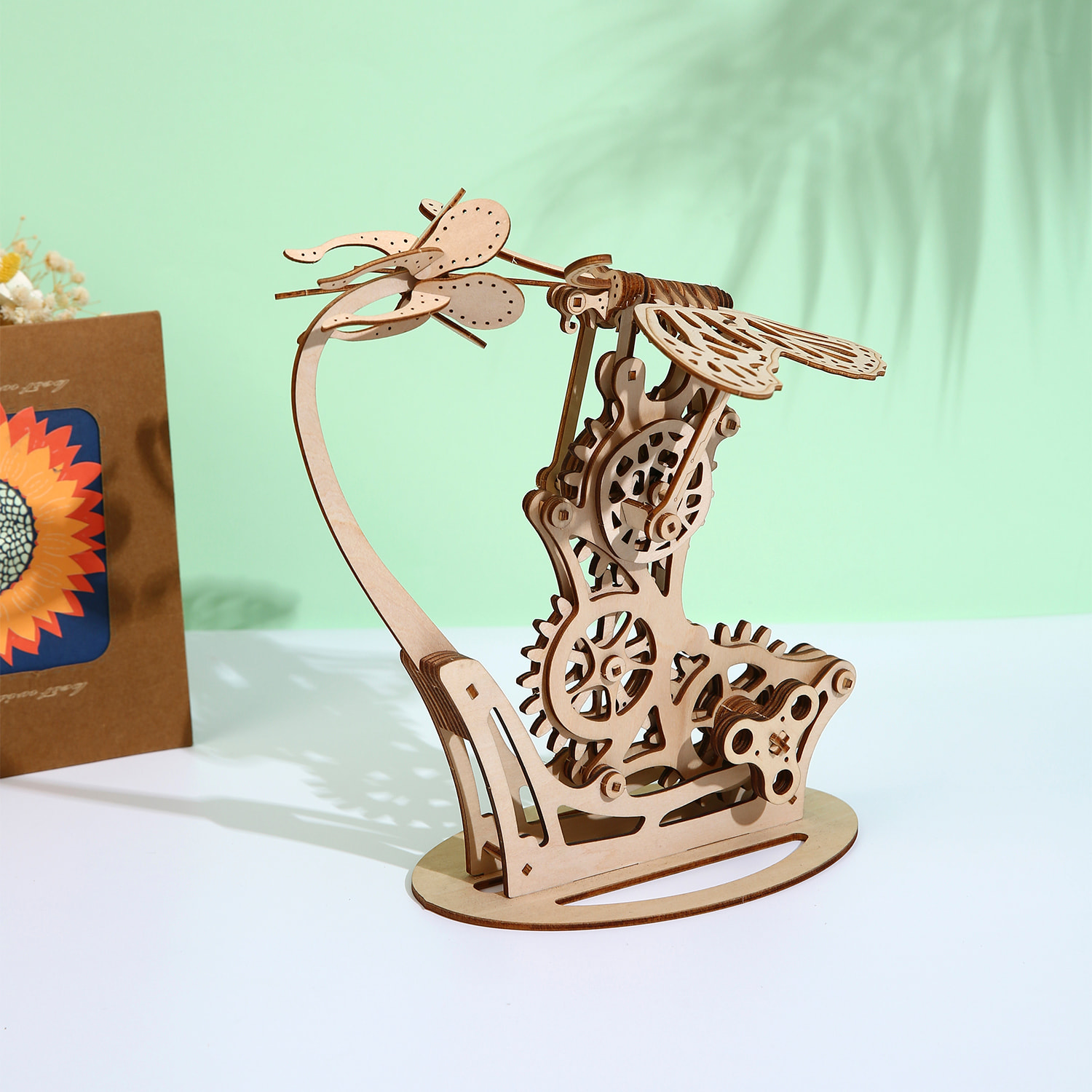 Modello in Legno 3D, design della Farfalla con movimento meccanico. 138 pezzi.