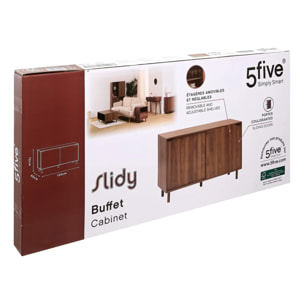 Buffet 2 portes Slidy bois foncé