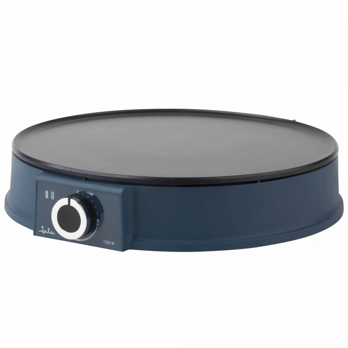 Crepera eléctrica JATA JECR1000 con superficie de 30 cm de diámetro. Incluye espátula y esparcidor