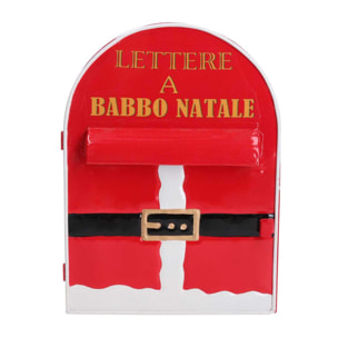 Cassetta posta in metallo babbo natale rosso cm22,5x12h30