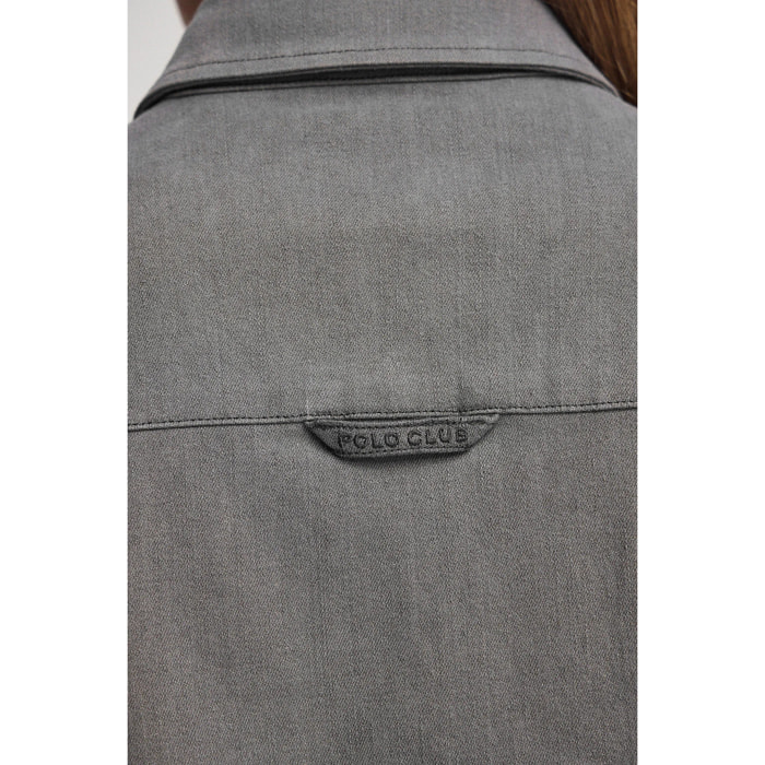 Camisa vaquera gris de corte relajado