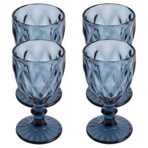 Juego de 4 copas de cristal de 250cl azul san ignacio
