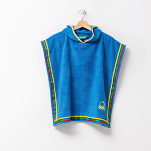 Albornoz poncho de niño 65x65cm 380 gsm 100% algodón azul kids be