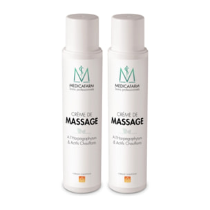 MEDICAFARM - Crème de massage à l'harpagophytum & actifs chauffants - Aide à soulager les douleurs articulaires - Maintien du confort articulaire et mobilité - Lot de 2 flacons airless 250 ml