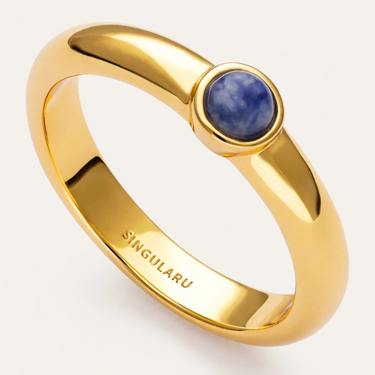 Anillo Alma Cianita Baño Oro