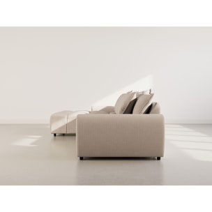 Adelaide - canapé d'angle réversible 4 places en tissu texturé - Beige