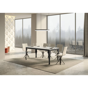 Table Paxon Evolution Dessus Frêne Blanc 90x160 Allongée 264 cadre Anthracite