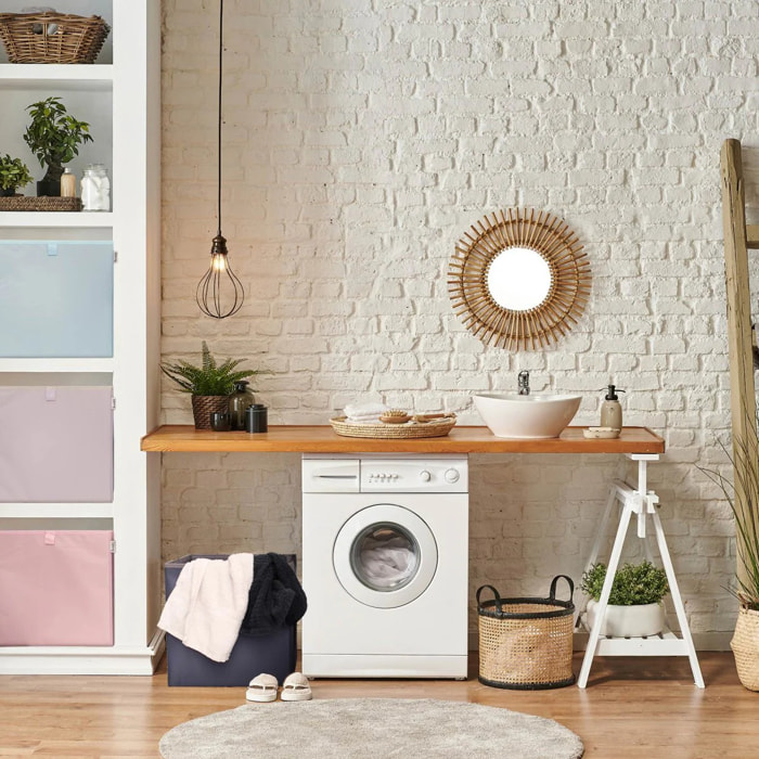 Boîte de rangement coloris rose, compatible avec l'étagère IKEA KALLAX Lifeney