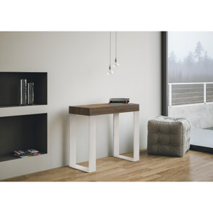 Consolle allungabile 90x40/196 cm Tecno Small Cemento telaio Bianco