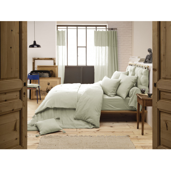 Pack housse de couette "Gaïa" "Gaze de Coton" 3 Pièces - Gaïa Vert d'Eau