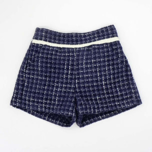 Short chanel azul marino con cinta blanco