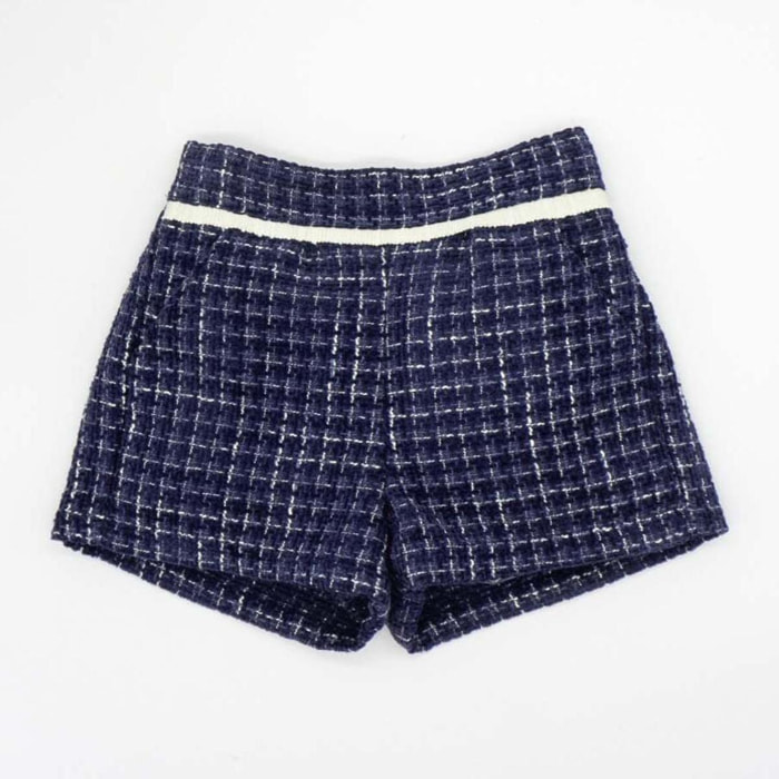 Short chanel azul marino con cinta blanco