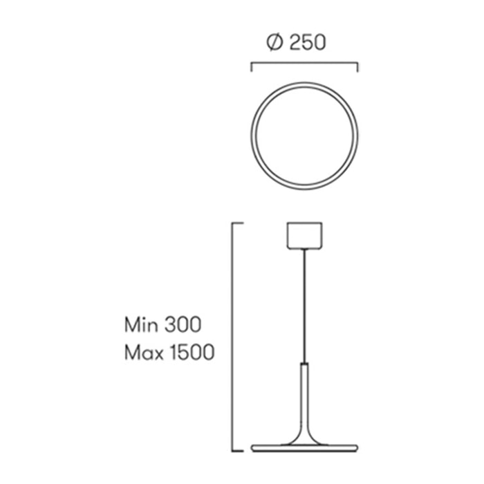 LEDS C4 Colgante Net Ø250 LED 16.3 Blanco cálido - 3000K ON-OFF Blanco 878lm