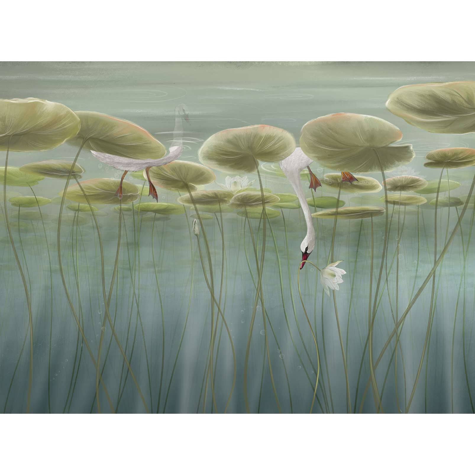 Papier peint panoramique lotus dream Intissé