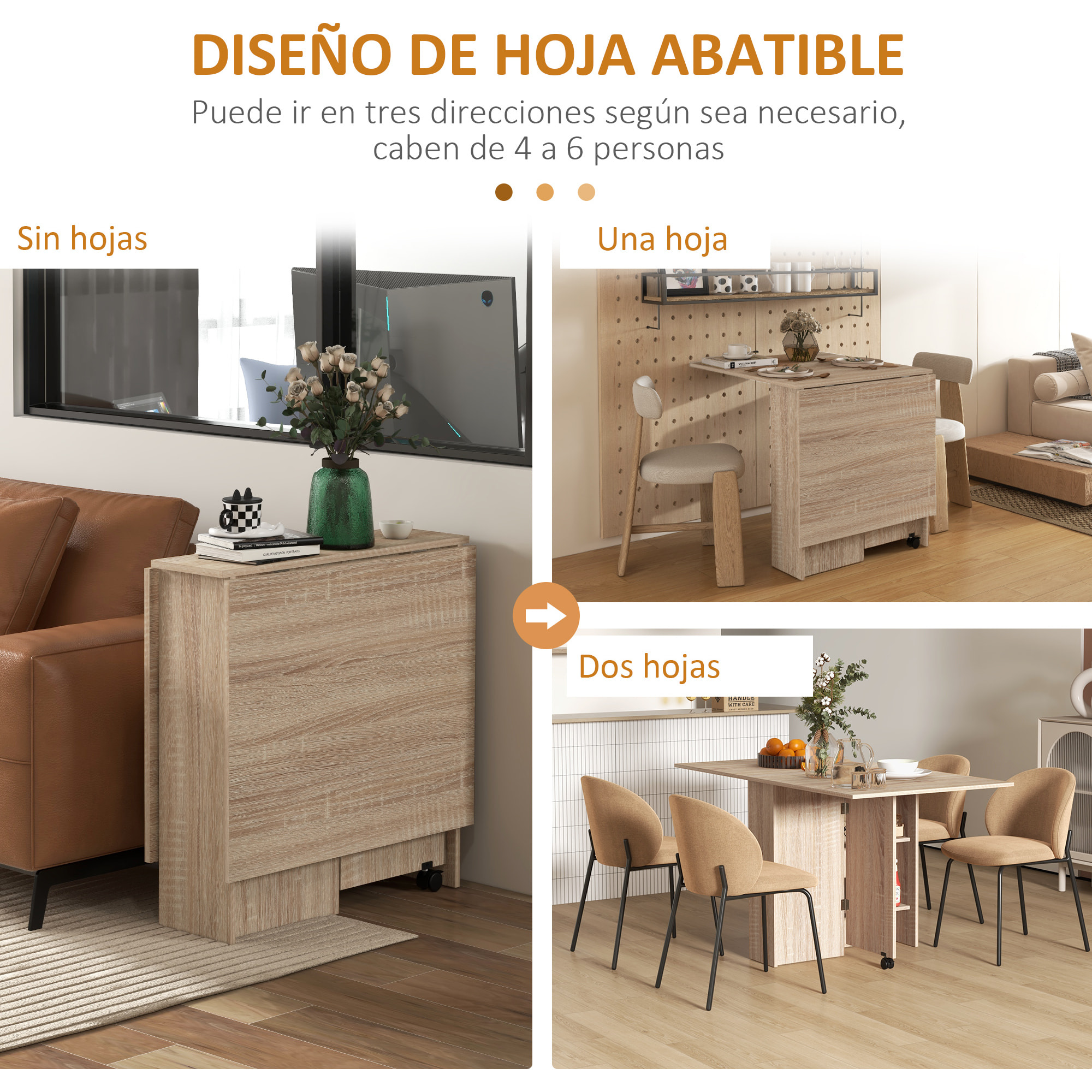 Mesa de Comedor Plegable Mesa Auxiliar con Alas Abatibles y 2 Estantes de Almacenamiento Estilo Moderno para Cocina Restaurante 75x140x74 cm Natural