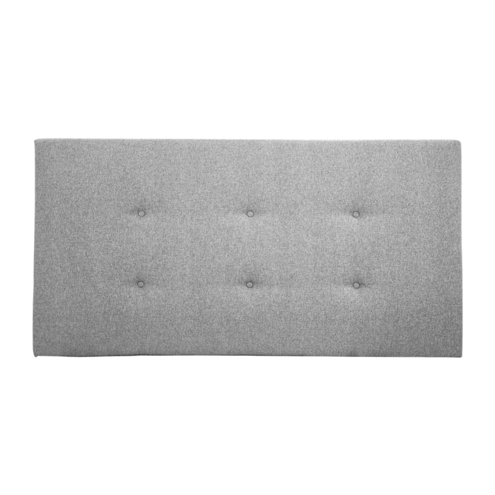 Tête de lit rembourrée en polyester avec boutons gris de différentes tailles