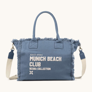 Bolso Shopper Denim de Algodón Reciclado con Flecos SCUBA DENIM SHOPPER
