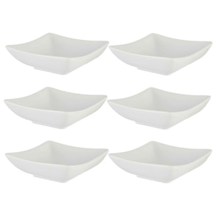 Set 6 cuencos porcelana blanca aperitivo colección vessia