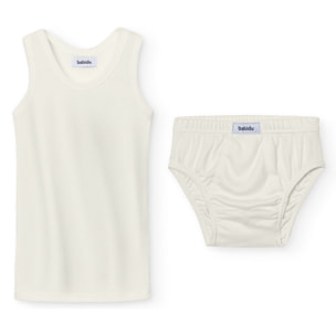 Conj. Comunion Niño Tirante Sport/Slip Desagujado Beige Talla 10