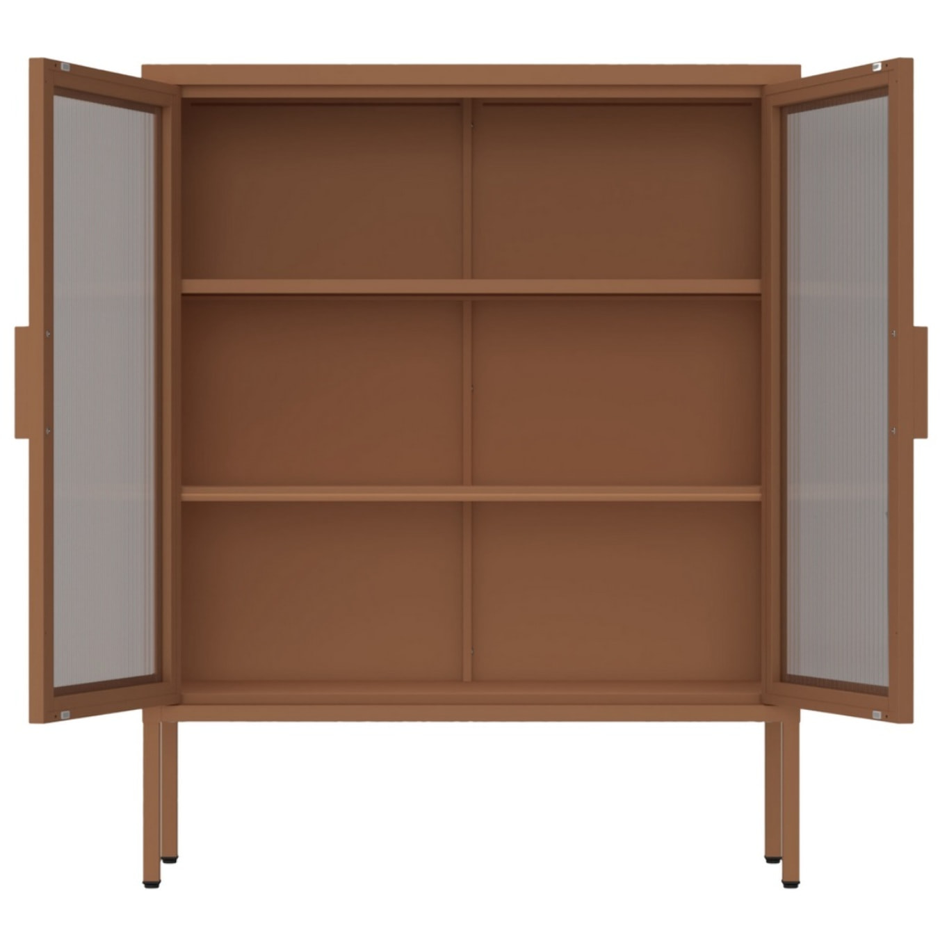 Vetrina in metallo 2 ante con ripiani 80x38x100h cm mattone - Pop