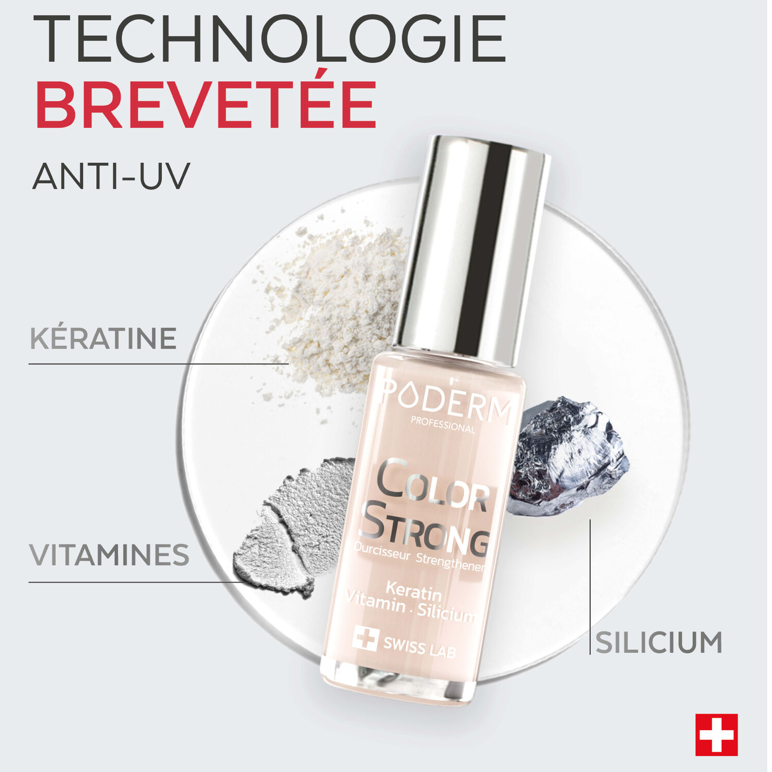Color Strong - Vernis Durcisseur Kératine, Vitamine & Silicium Gloss Éclat