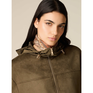 Oltre - Chaqueta con capucha y cremallera - Verde militare