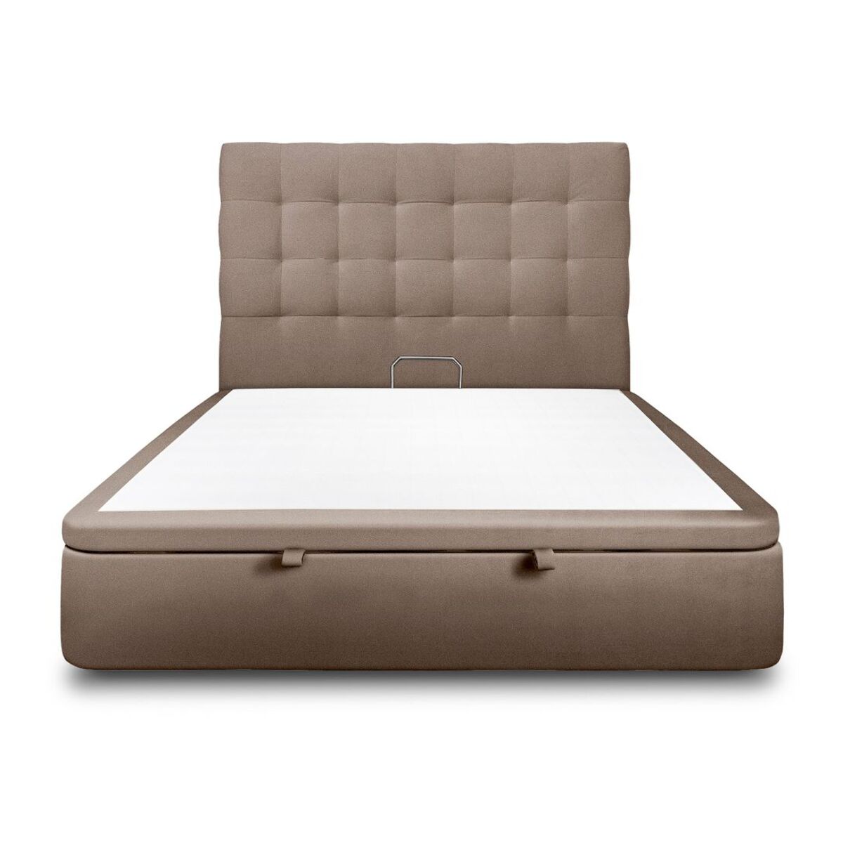 Lit avec sommier et tête de lit capitonnée - Velours au style chic - Adapté à tous les matelas, montage rapide - Finition élégante